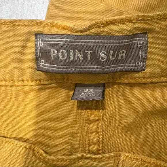 Point Sur J. Crew Wide Leg Cropped Pants Washed Mustard Yellow, Sz 32 - Picture 13 of 14